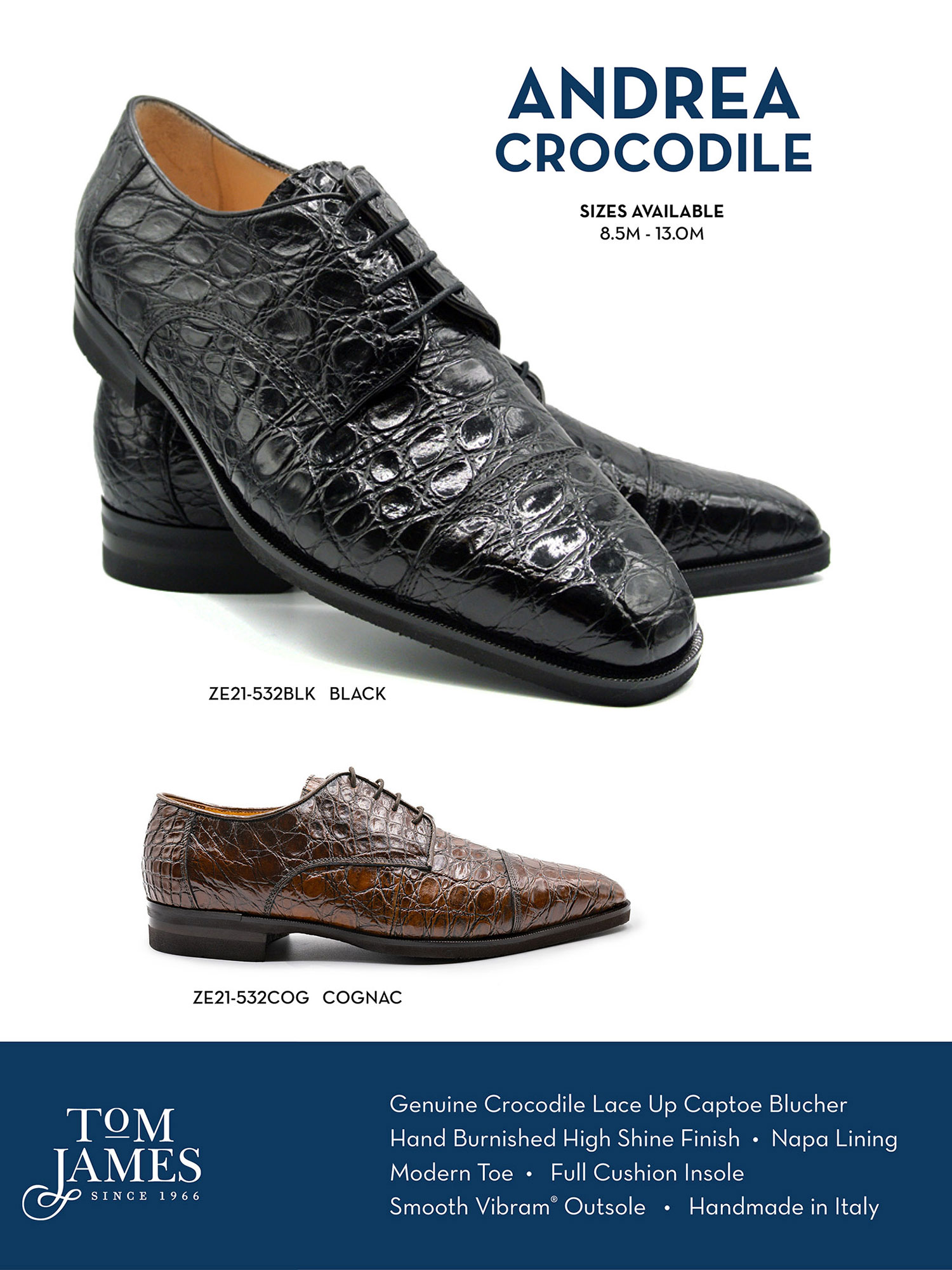ANDREA CROCODILE LACE UP - Zelli