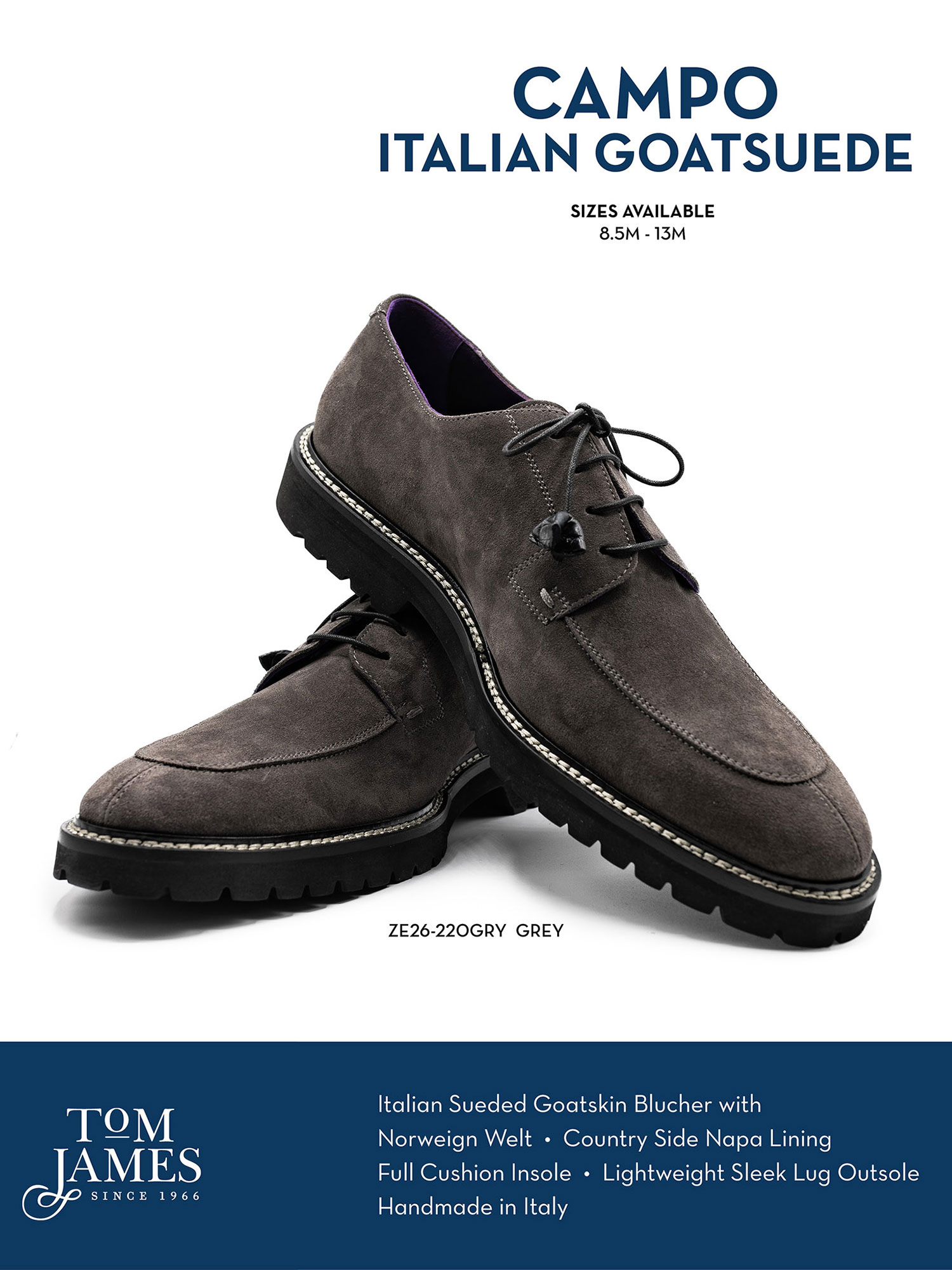 CAMPO SUEDED GOATSKIN LACE UP - Zelli