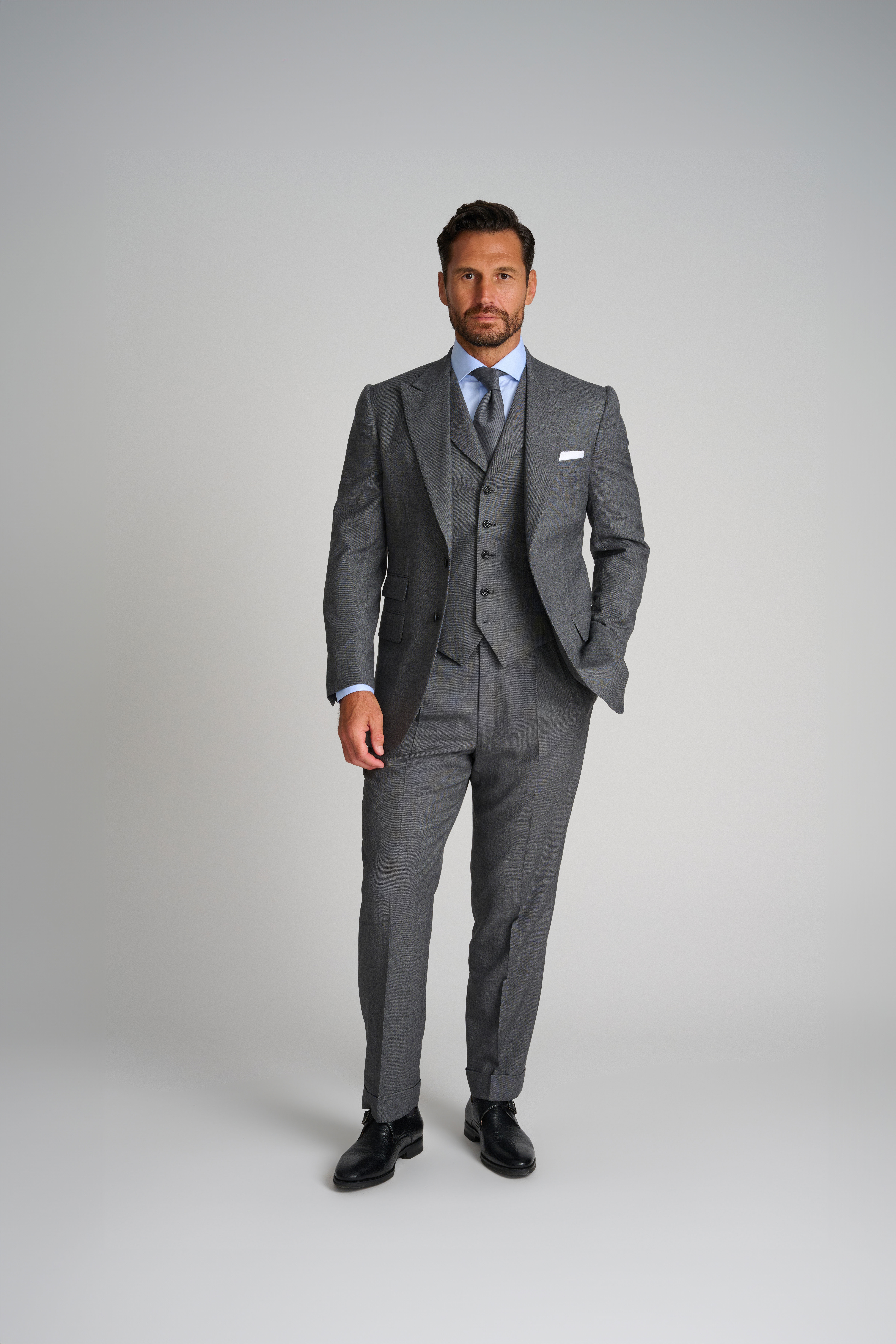 Gray Sharkskin Suit