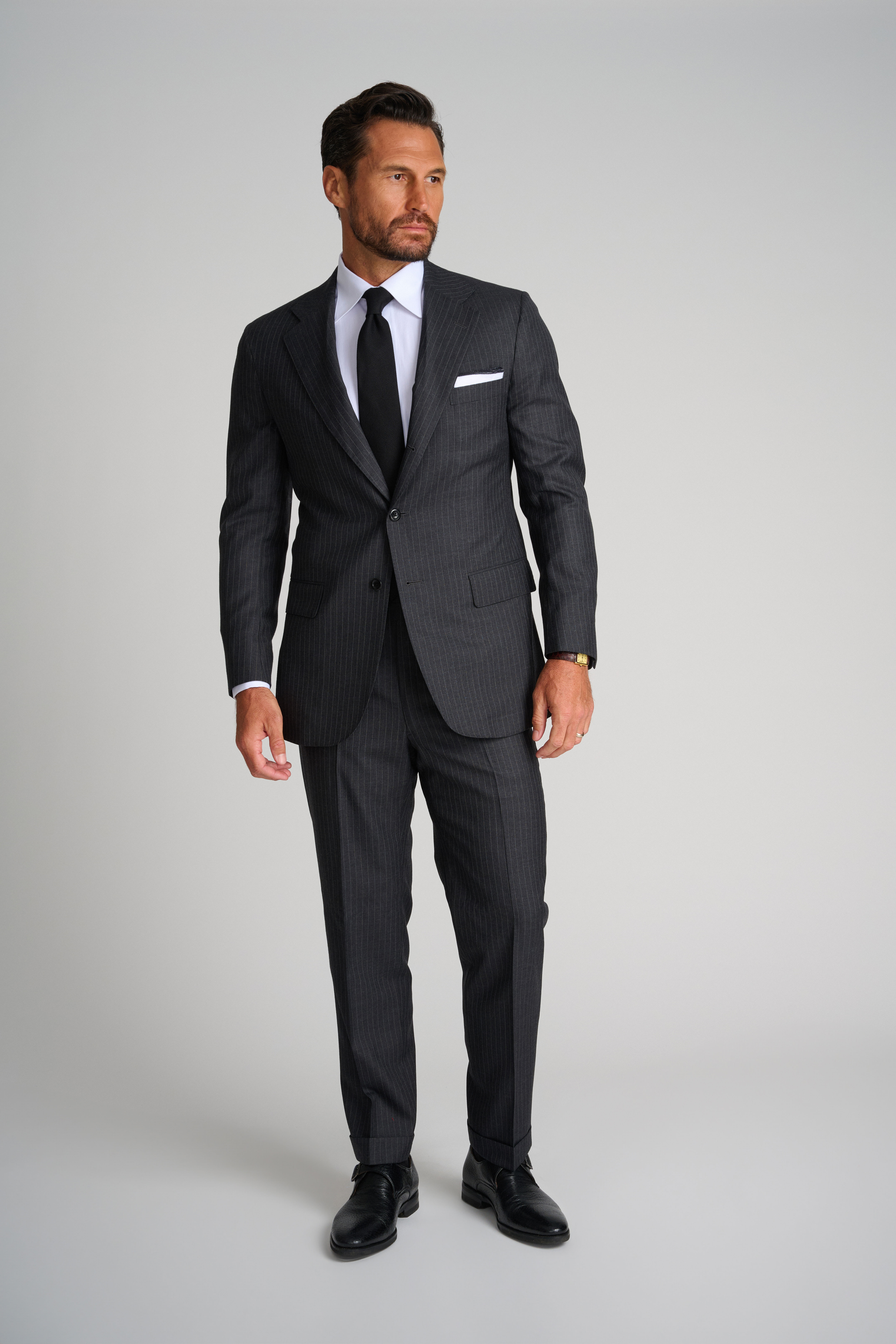 Dark Grey Pinstripe Suit