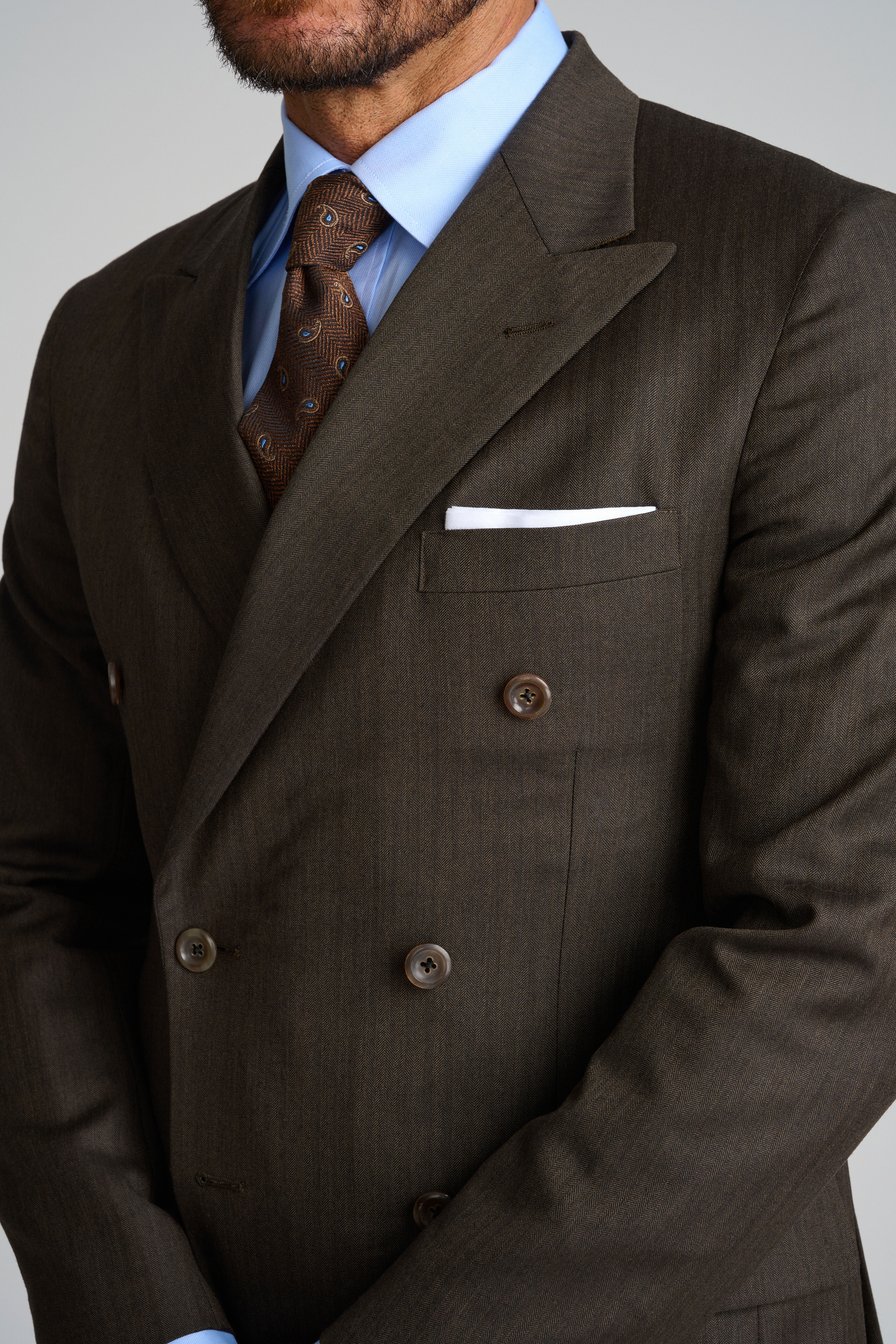 Brown Herringbone Suit