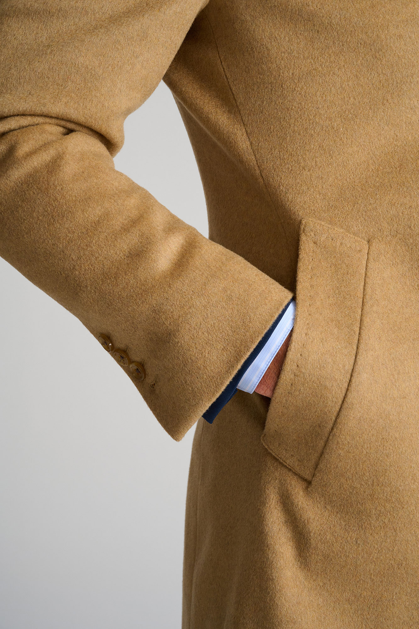 Tan Wool Bar Coat