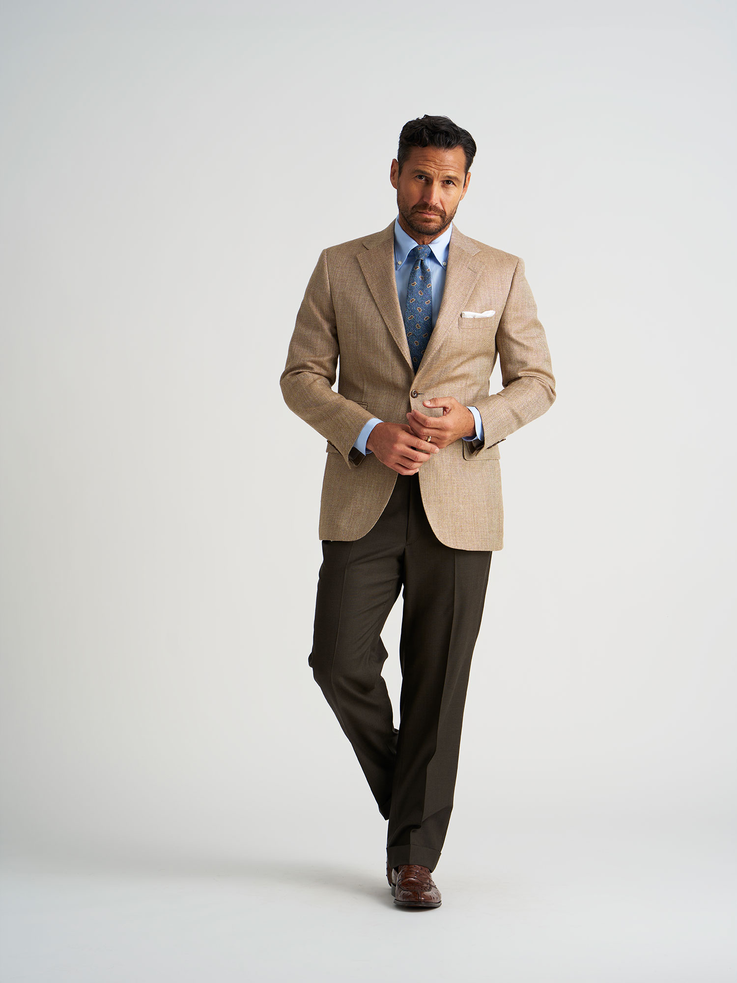 H&S Tan Hopsack Blazer