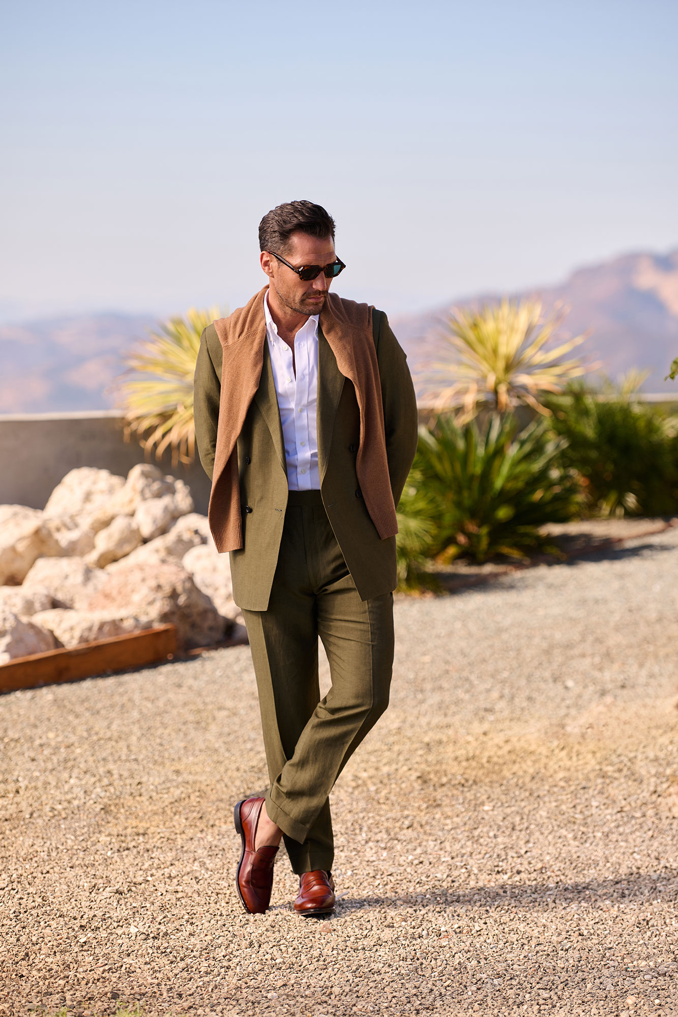 Olive Double Breasted Suit