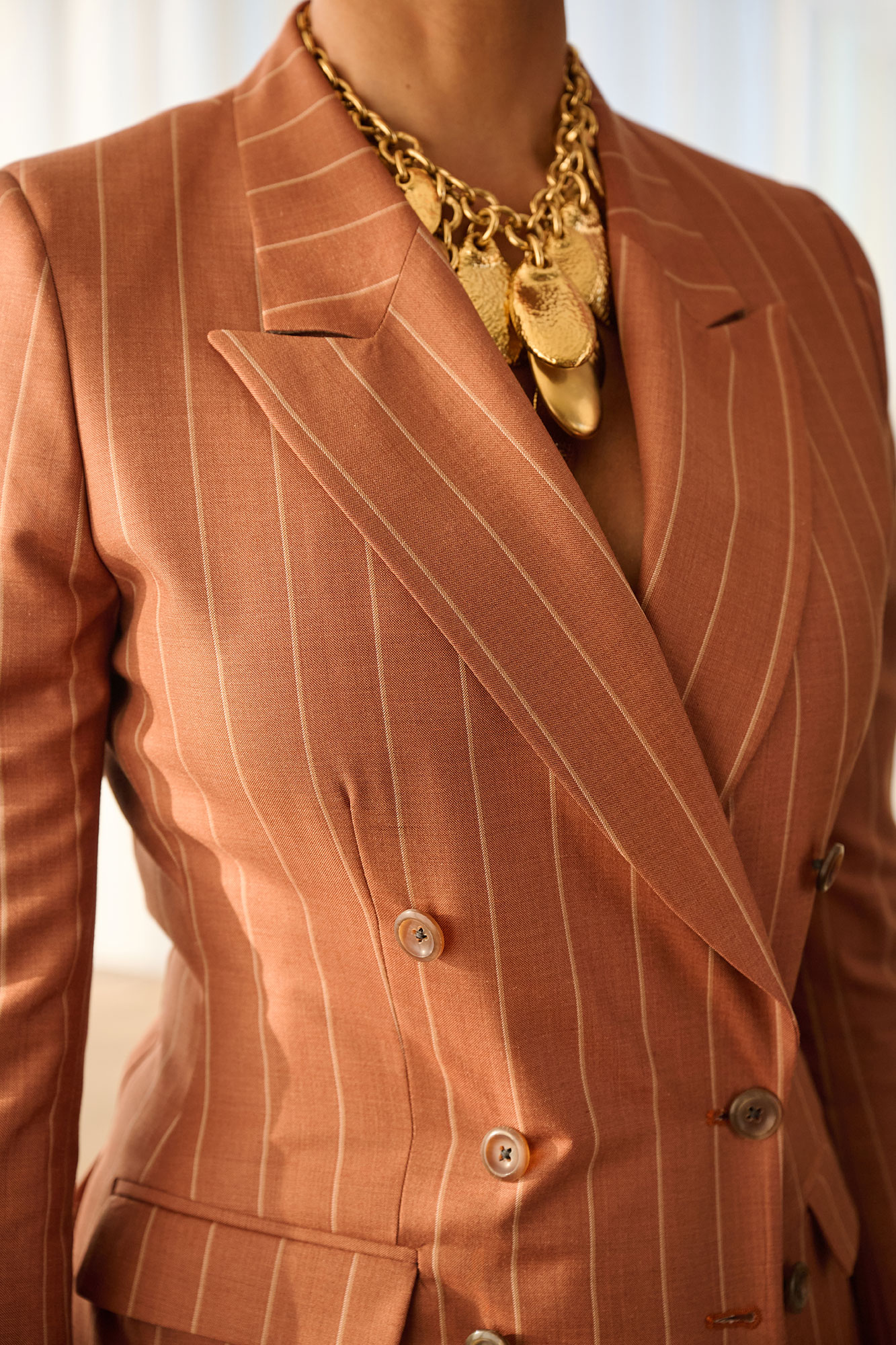Orange Striped Suit