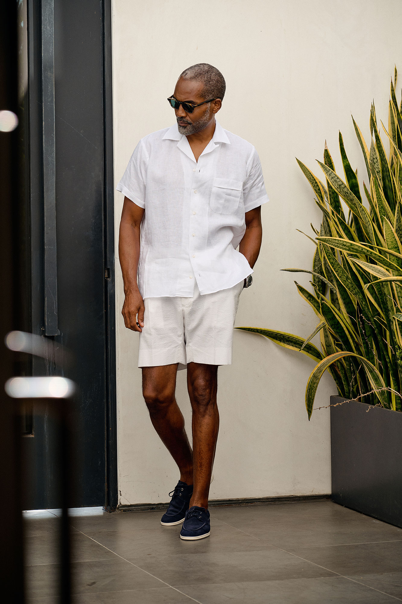 White Seersucker Shorts
