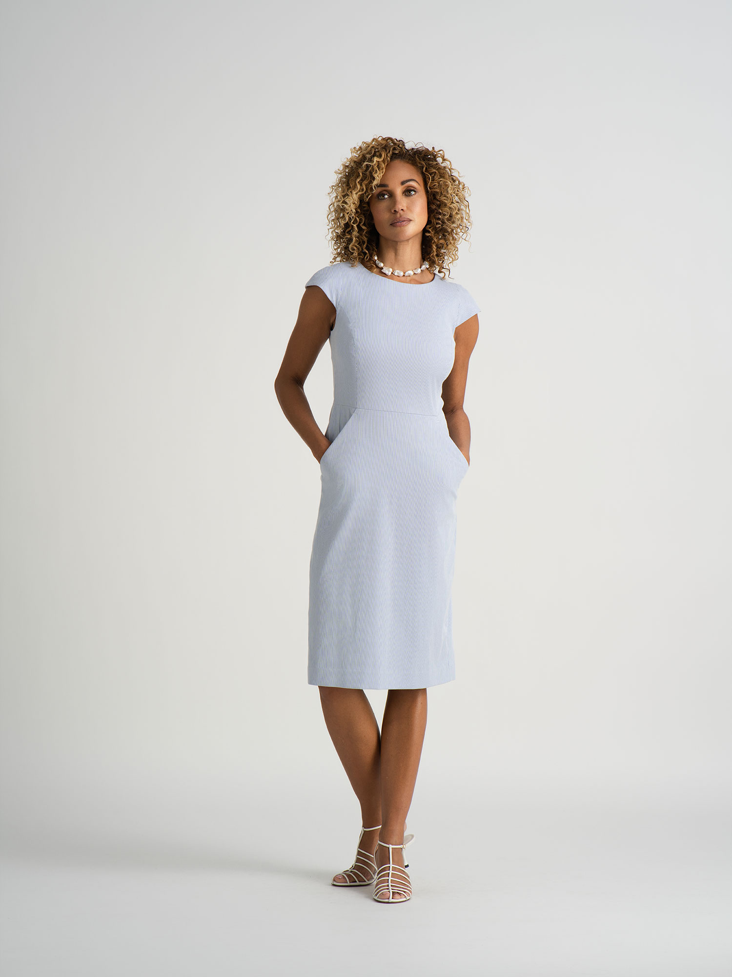 Blue Pincord Dress