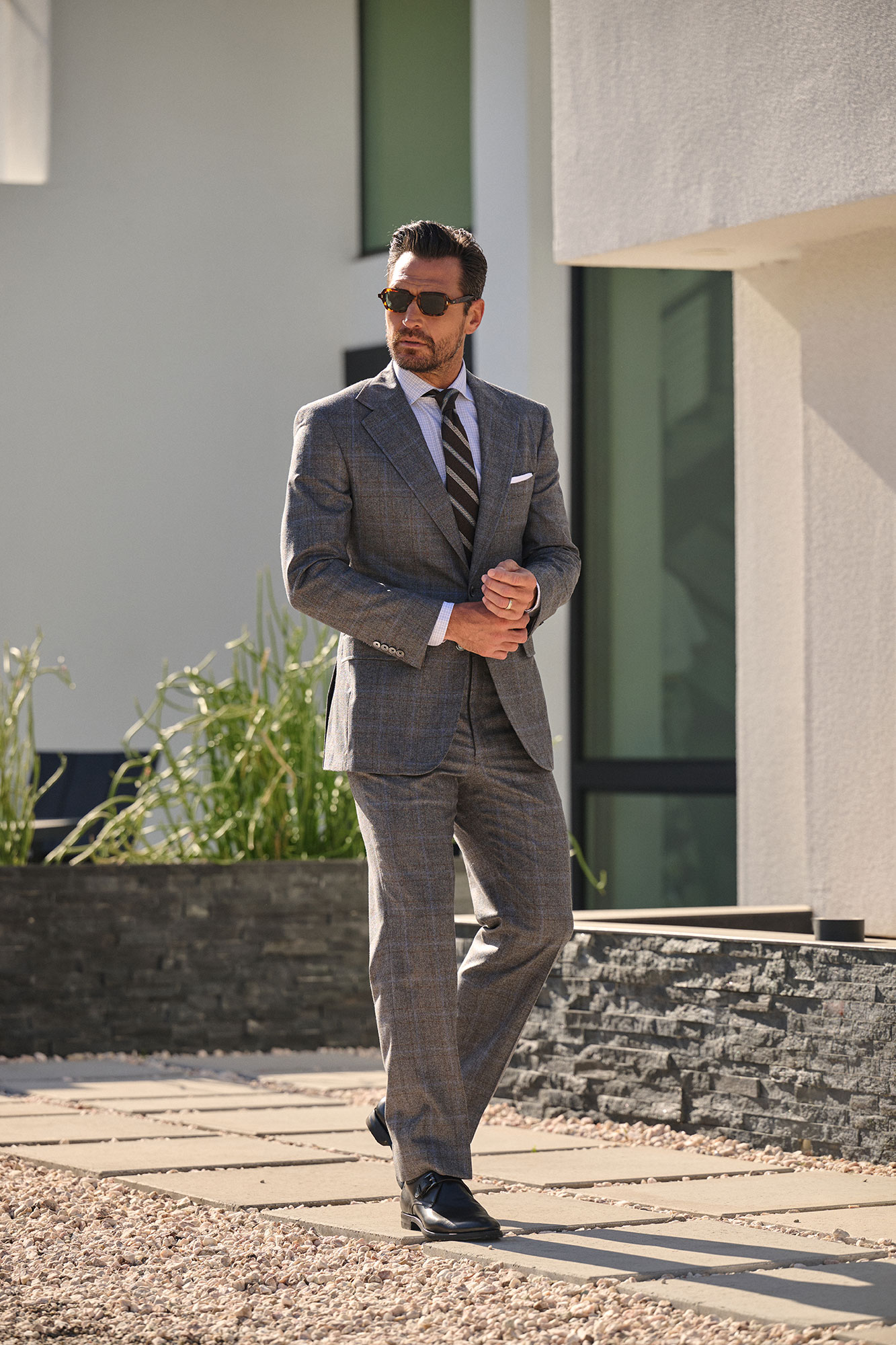 Gray Flannel Windowpane Suit