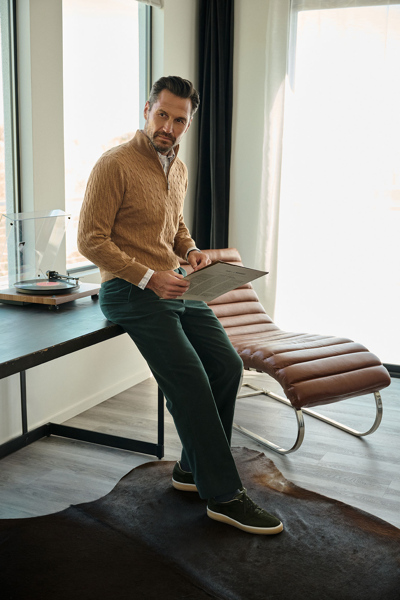 Cable Knit 1/4 Zip Knit