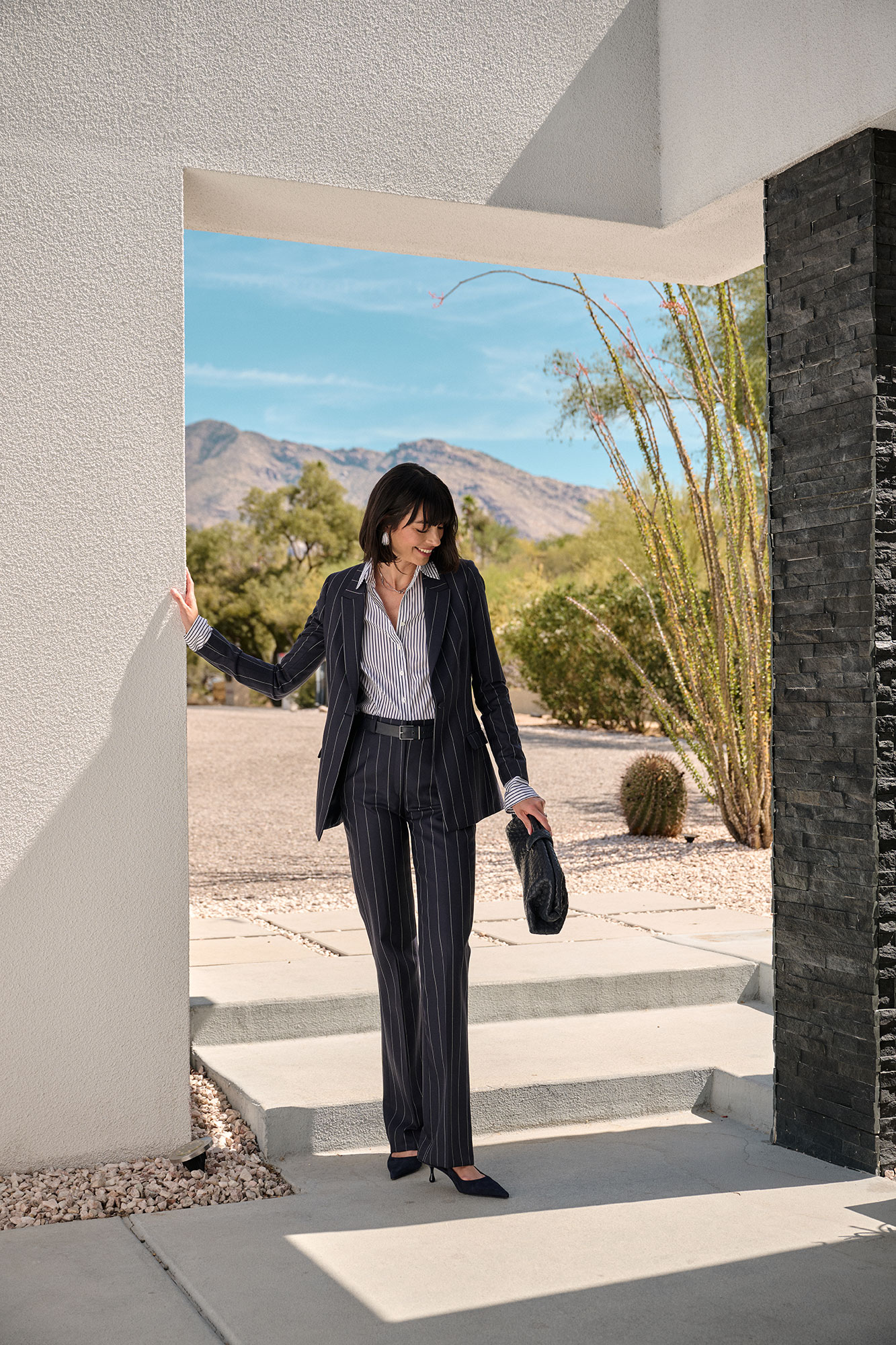 Navy Pinstripe Suit