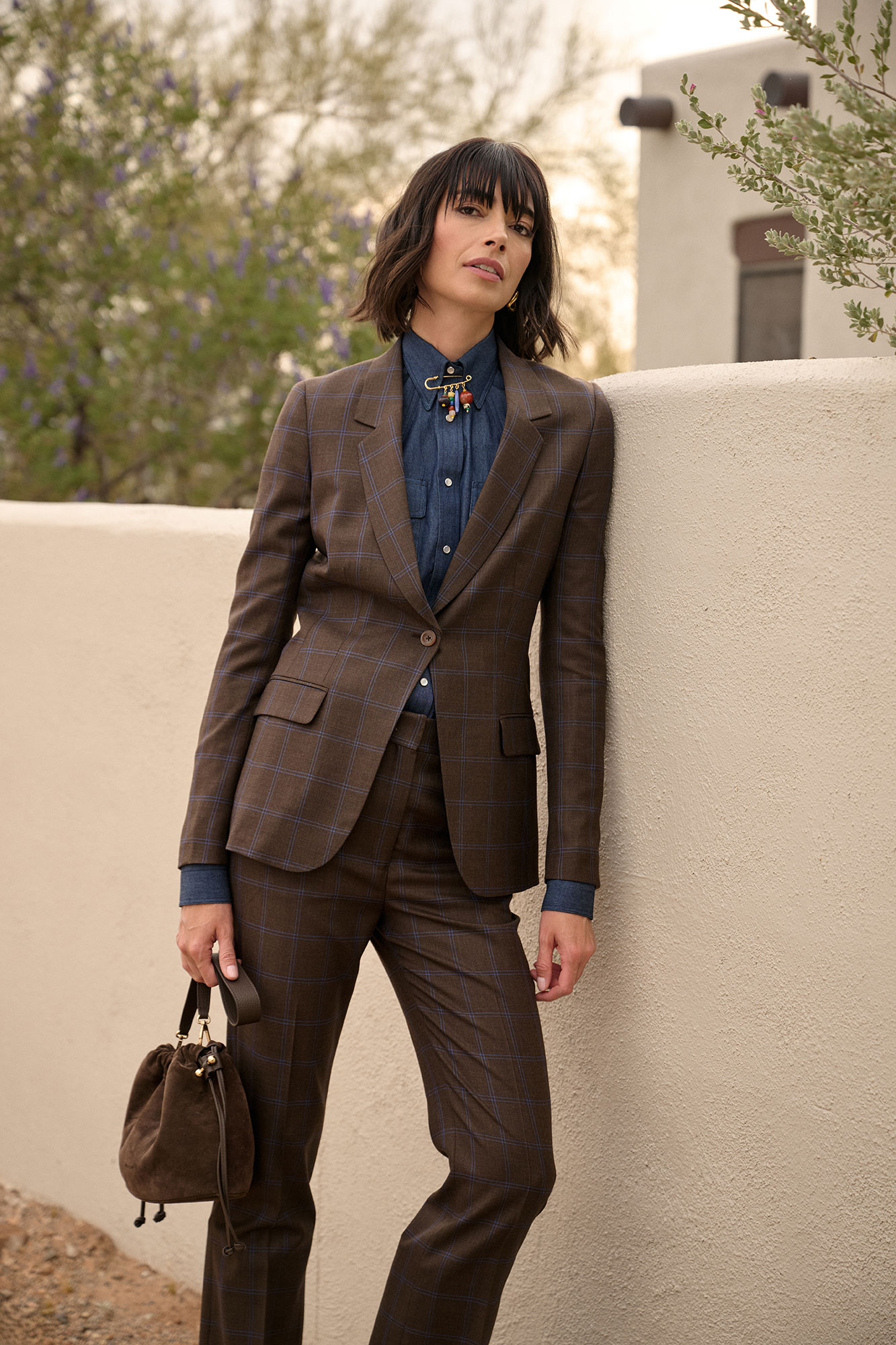 Brown & Blue Windowpane Jacket