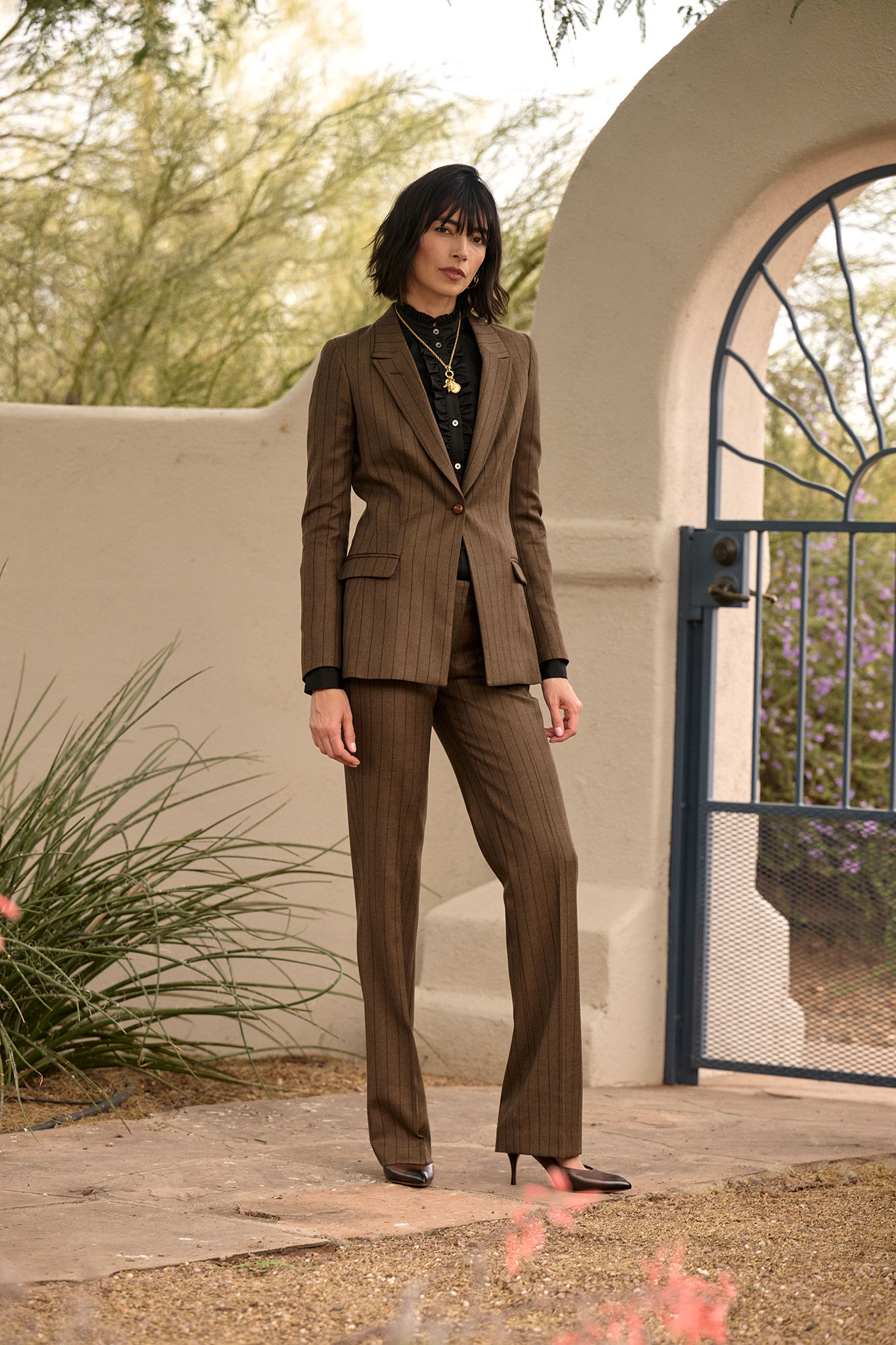 Brown Striped Suit