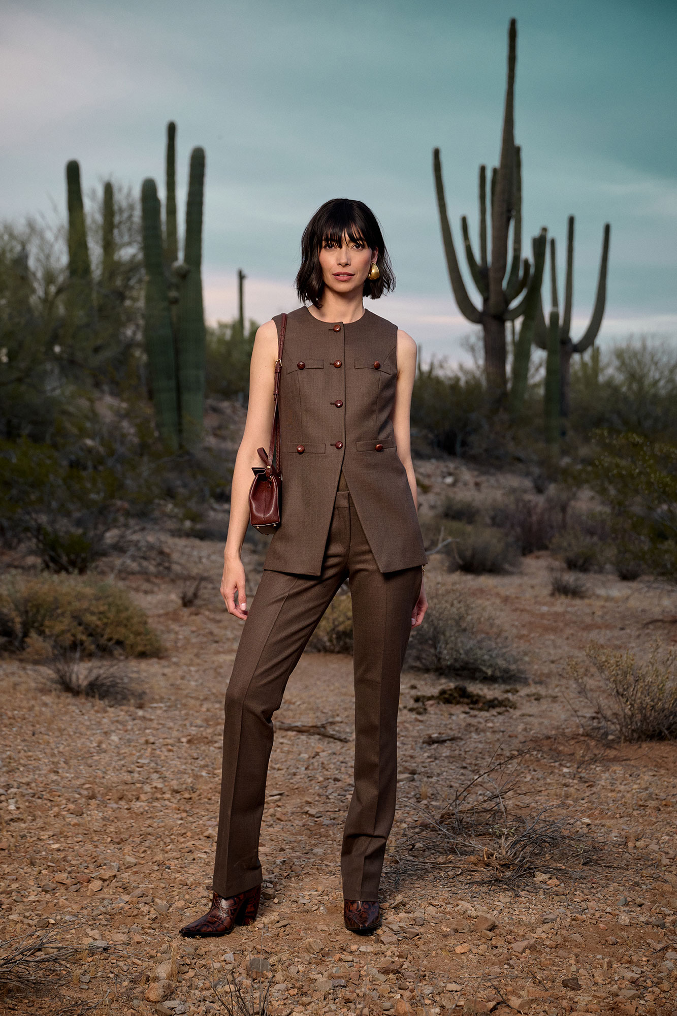 Brown Tricotine Suit