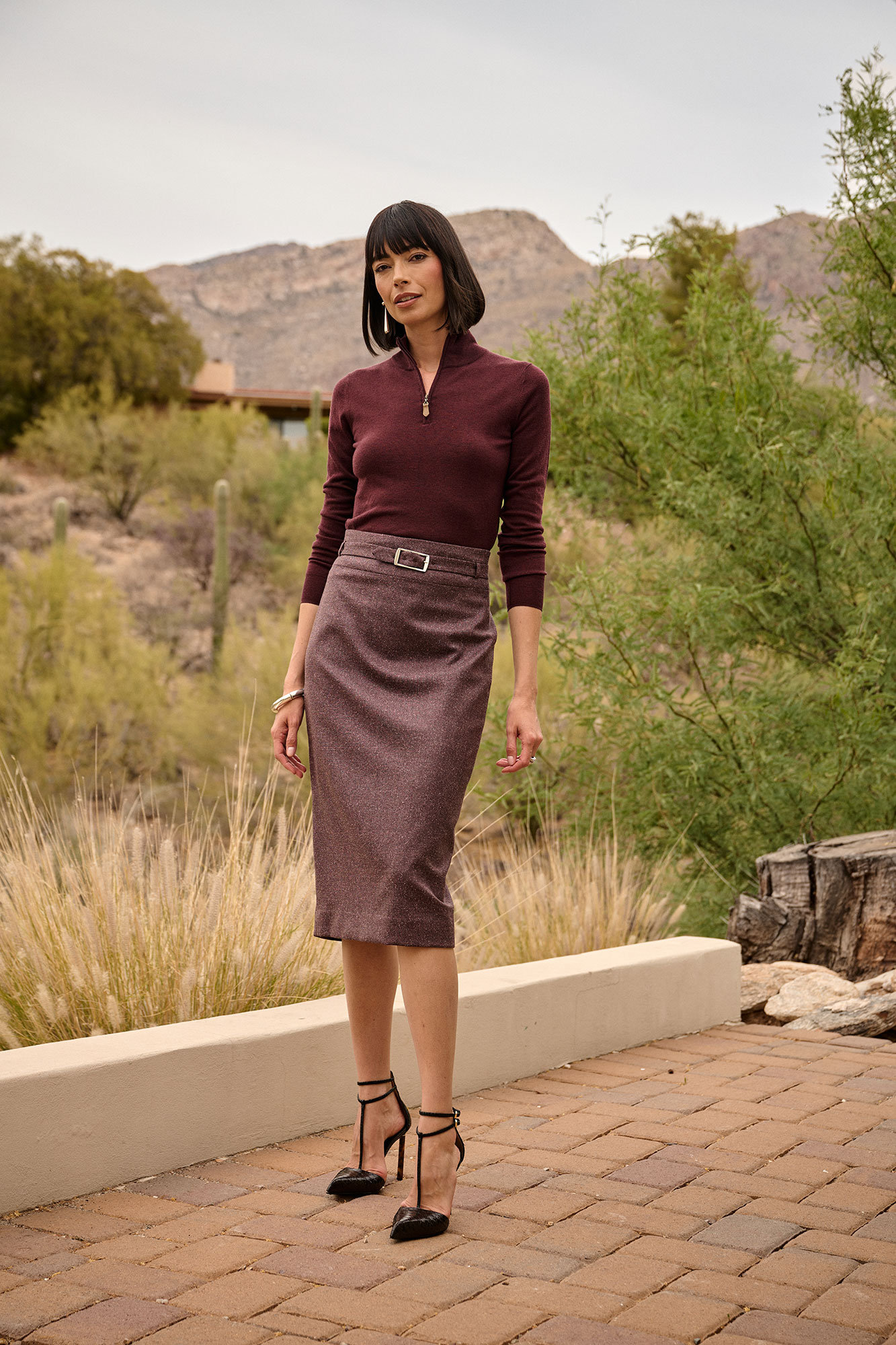 Belted Donegal Skirt