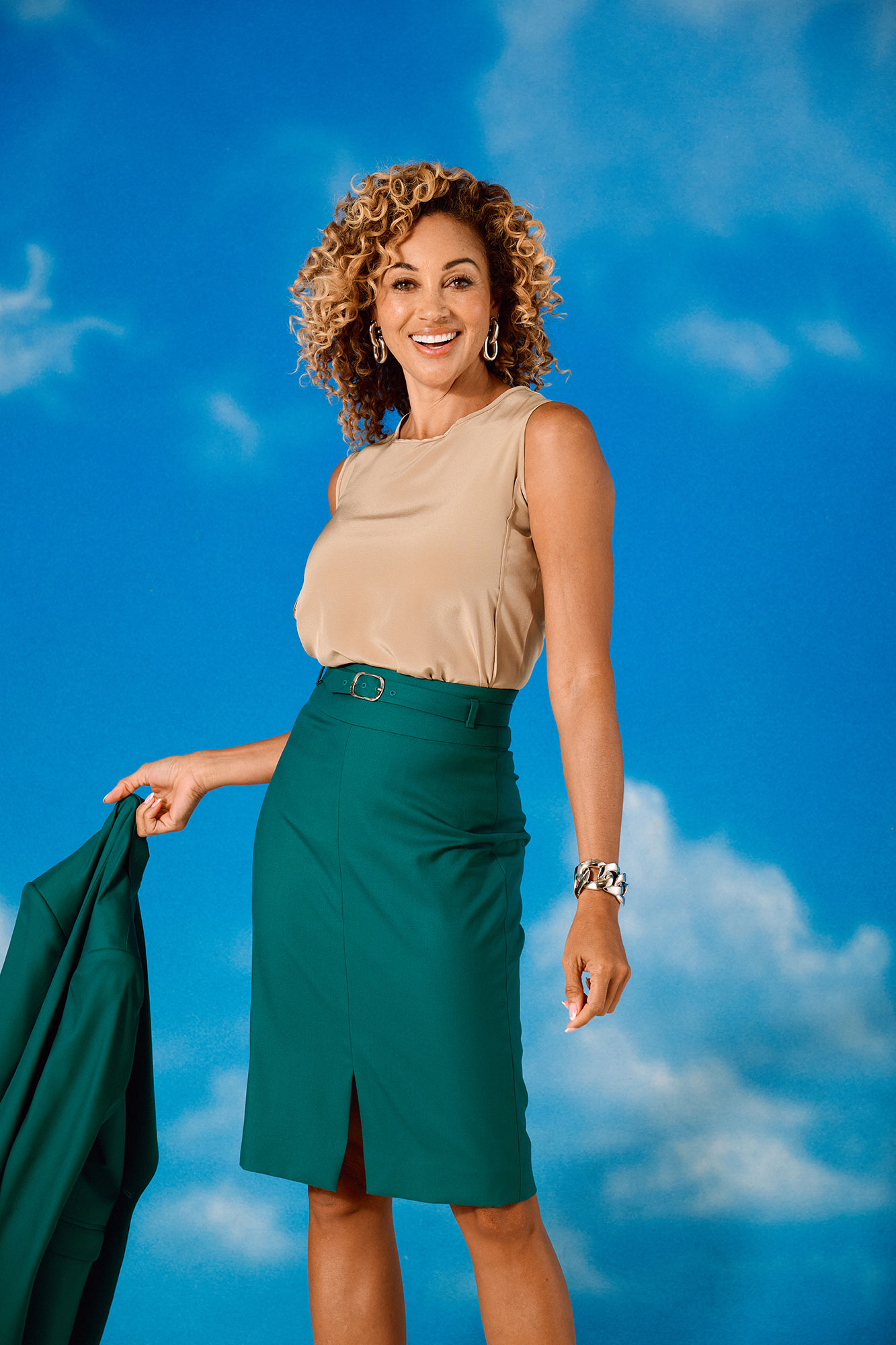 Champagne Amanda Silk Contour Tank