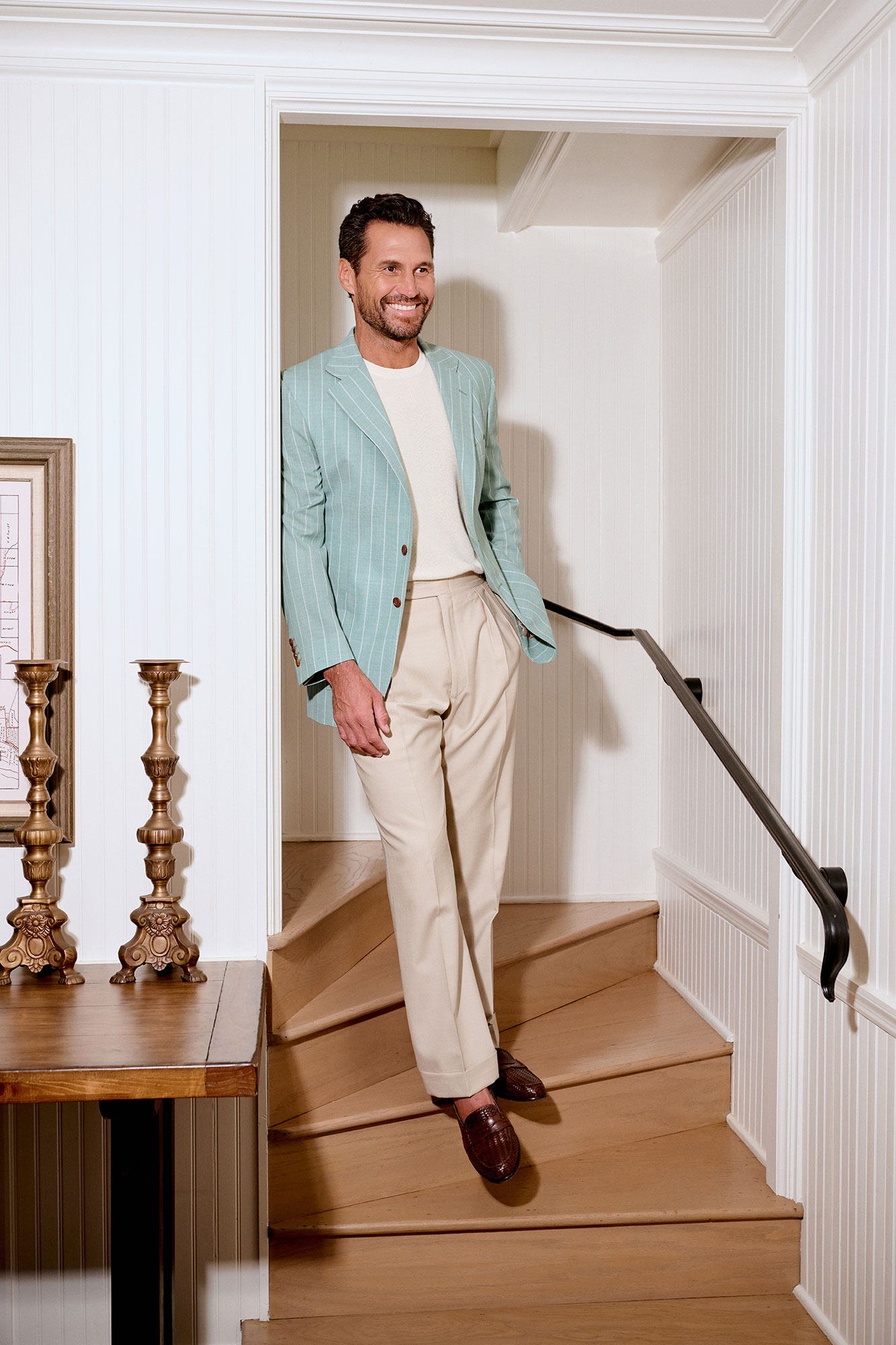 Mint Striped Jacket Holland & Sherry