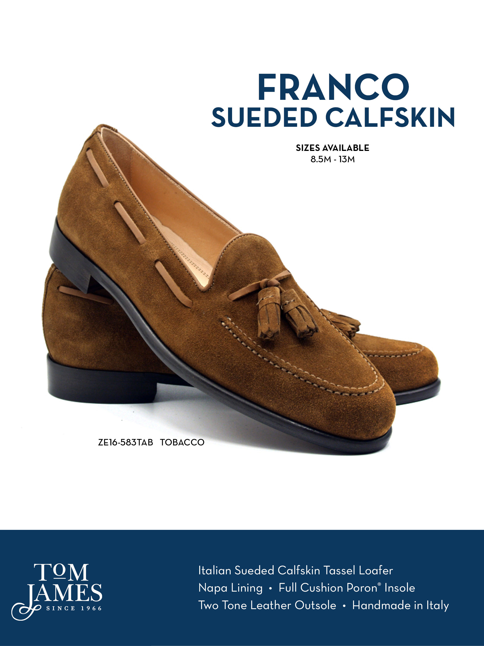 Franco Italian Suede Goatskin Tassel Loafer