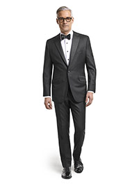 FORMAL GALLERY                                                                                                                                                                                                                                            , Super 140's Black Solid - Holland & Sherry Mille Miglia
