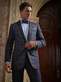 FORMAL GALLERY                                                                                                                                                                                                                                            , Blue Plaid Tuxedo Jacket
