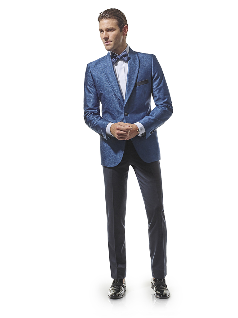 FORMAL GALLERY                                                                                                                                                                                                                                            , French Blue Lurex - H&S Masquerade - Made-To-Measure Tuxedo