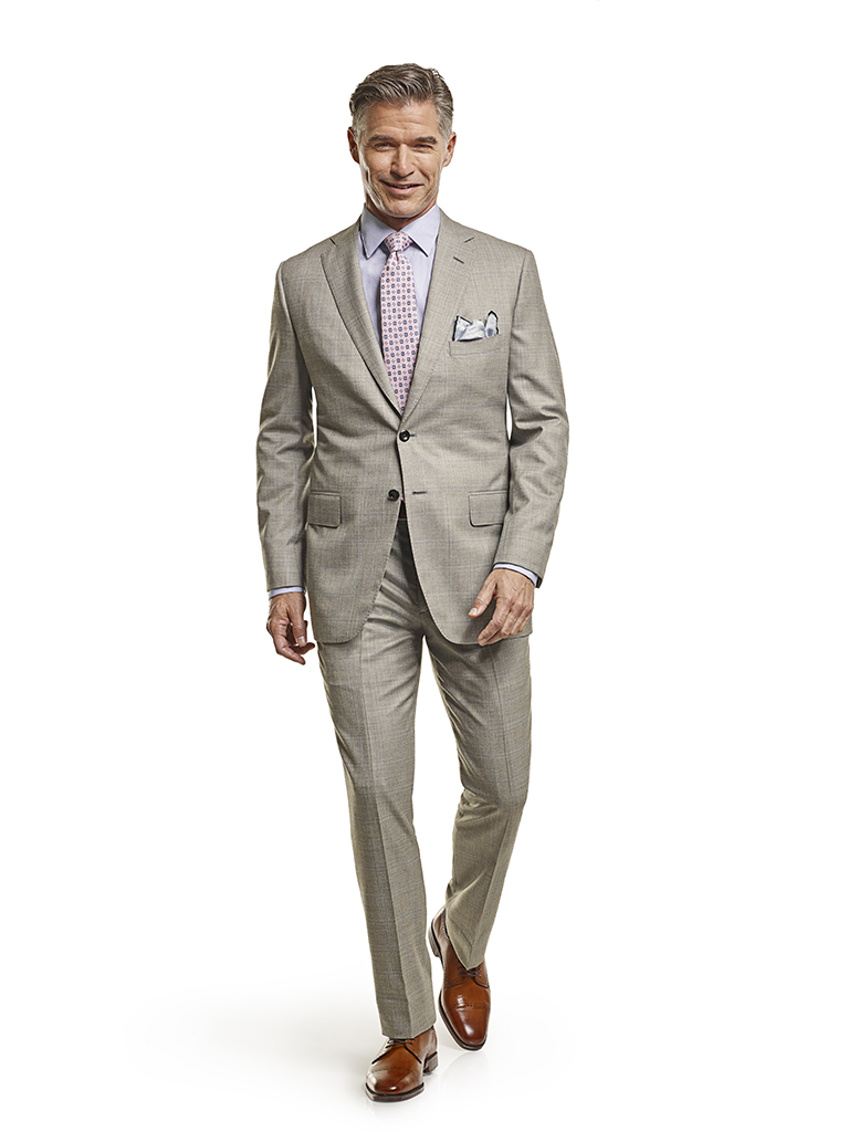 Men's Tradition Custom Suit Gallery                                                                                                                                                                                                                       , Super 140's Gray Windowpane - Custom Tailored Suit