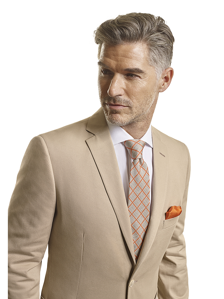 Men's Tradition Custom Suit Gallery                                                                                                                                                                                                                       , 100% Cotton Khaki Plain - Made-To-Measure Men's Suit