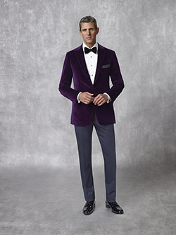 FORMAL GALLERY                                                                                                                                                                                                                                            , Velvet Plum Solid Tuxedo Jacket