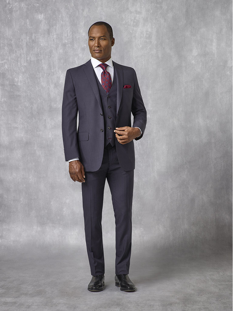 Navy Micro Check Suit - Oxxford Collection