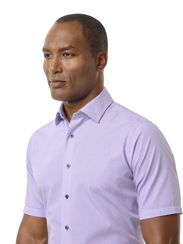 Tom James Custom Purple Short Sleeve Shirt