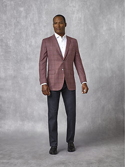 Burgundy Plaid Sport Coat - Oxxford 