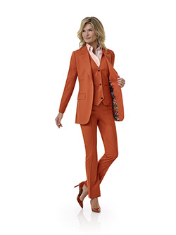 Women's Custom Clothing                                                                                                                                                                                                                                   , Orange Plain Suit - Tom James Women Collection