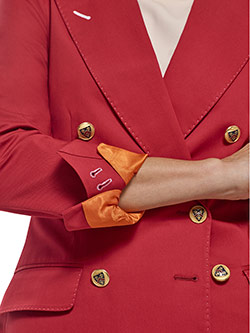 Women's Custom Clothing                                                                                                                                                                                                                                   , Red Plain Short Suit - Tom James Women Collection