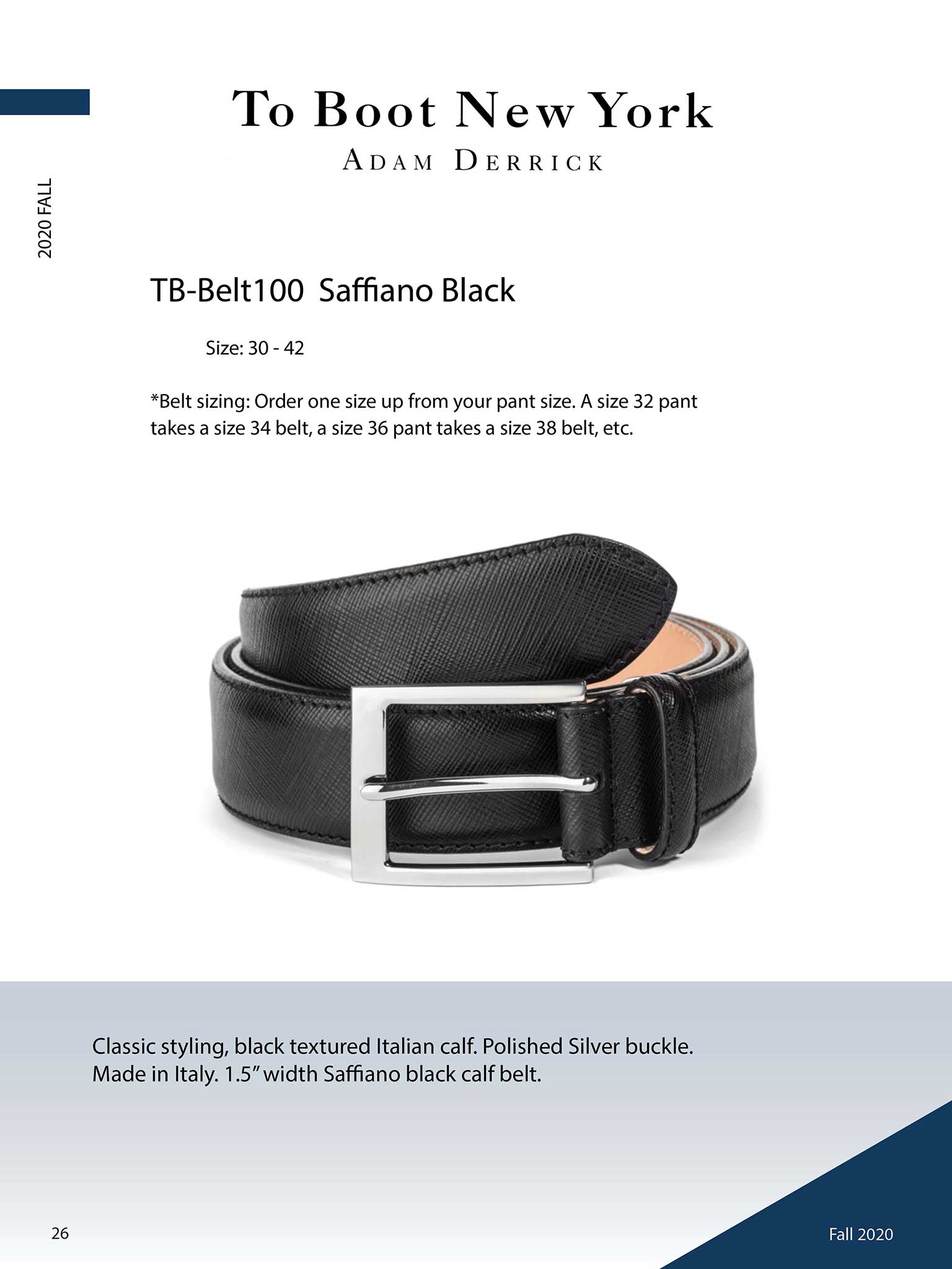 To Boot New York                                                                                                                                                                                                                                          , Saffiano Black Belt by To Boot New York