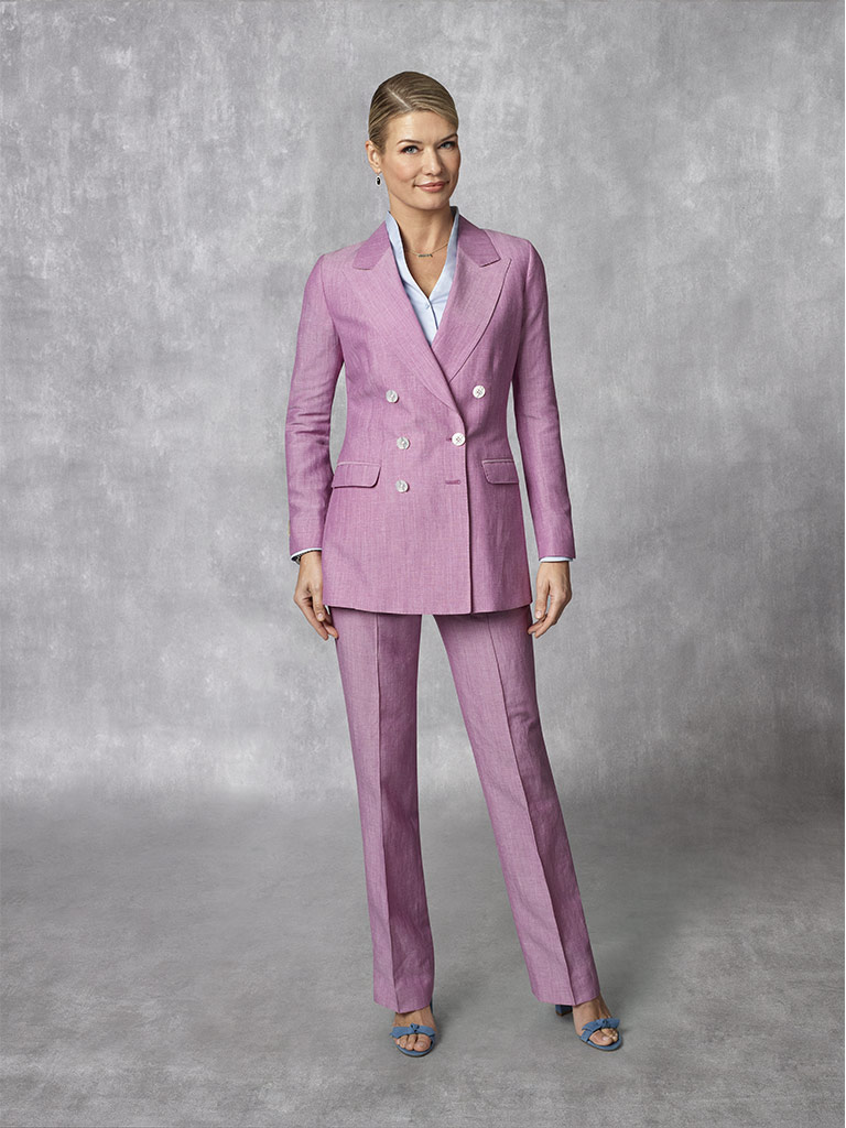 Holland & Sherry - South Pacific Linen Blend -Fuchsia Plain Suit