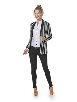 Custom Holland & Sherry - Blazer Stripes - Black & White Stripe Sport Coat