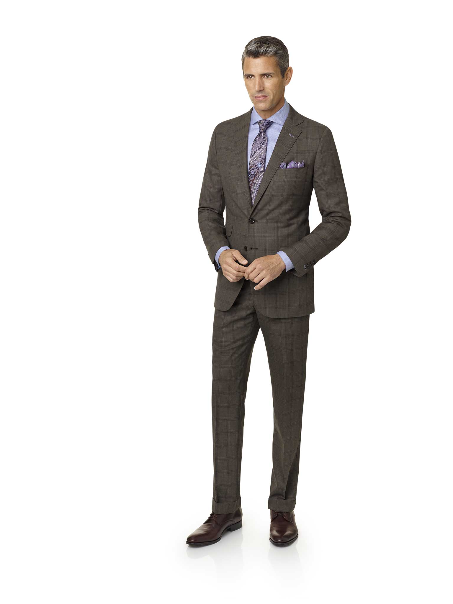 Custom Brown Plaid Suit