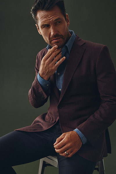 Burgundy Herringbone Sport Coat
