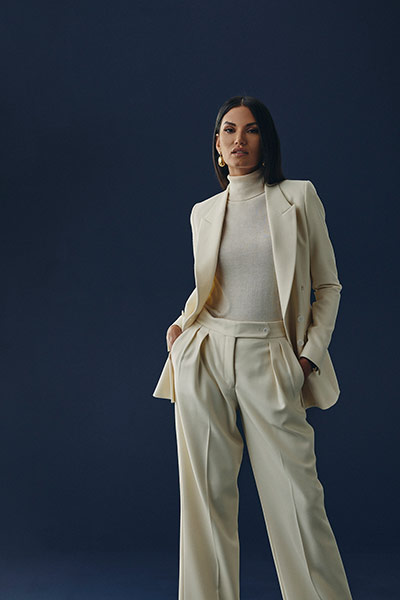 3-Piece Cream Suit