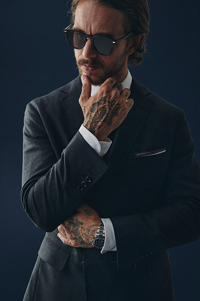 Double-Breasted Glen Plaid Jacket