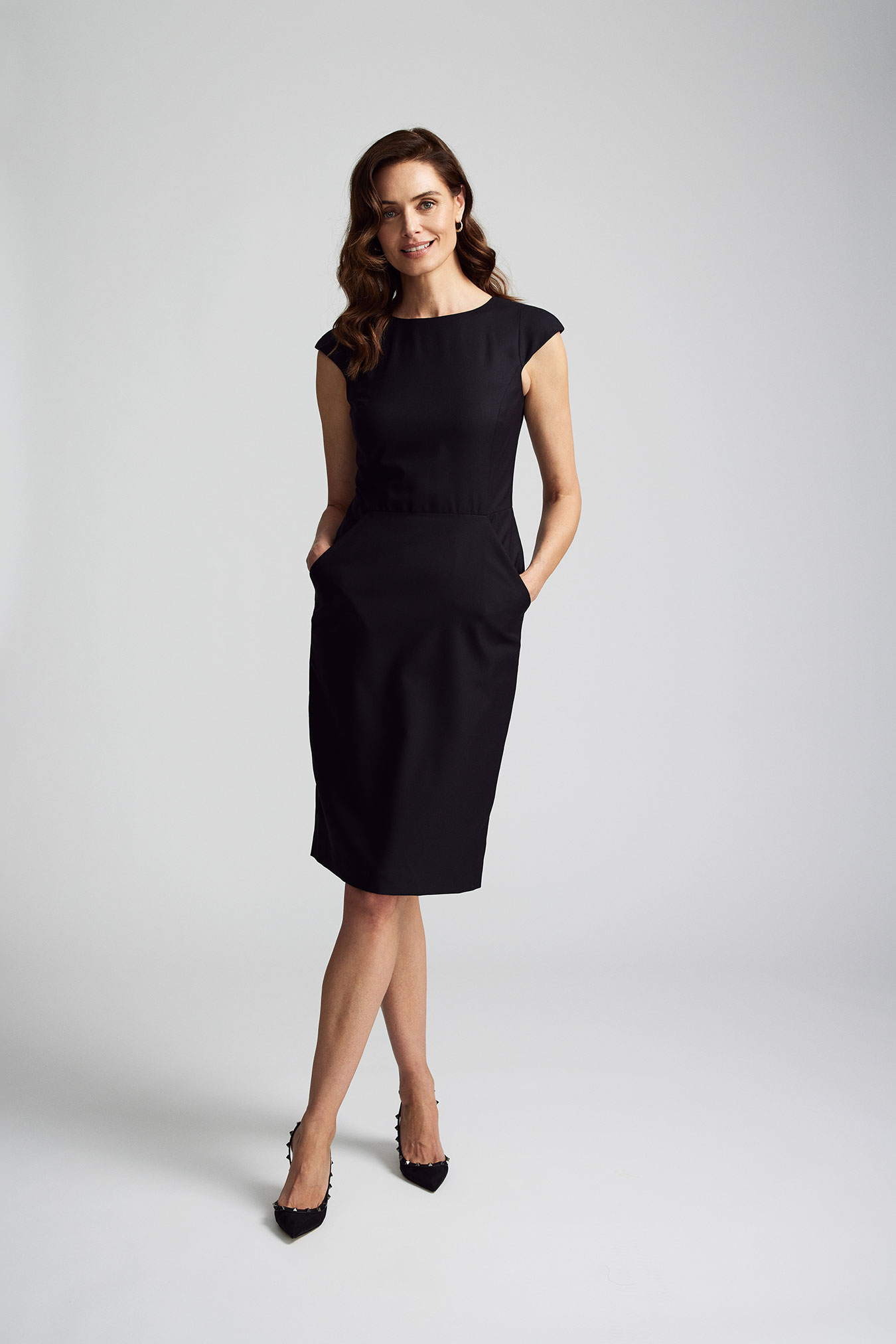 Cap-Sleeved Black Dress