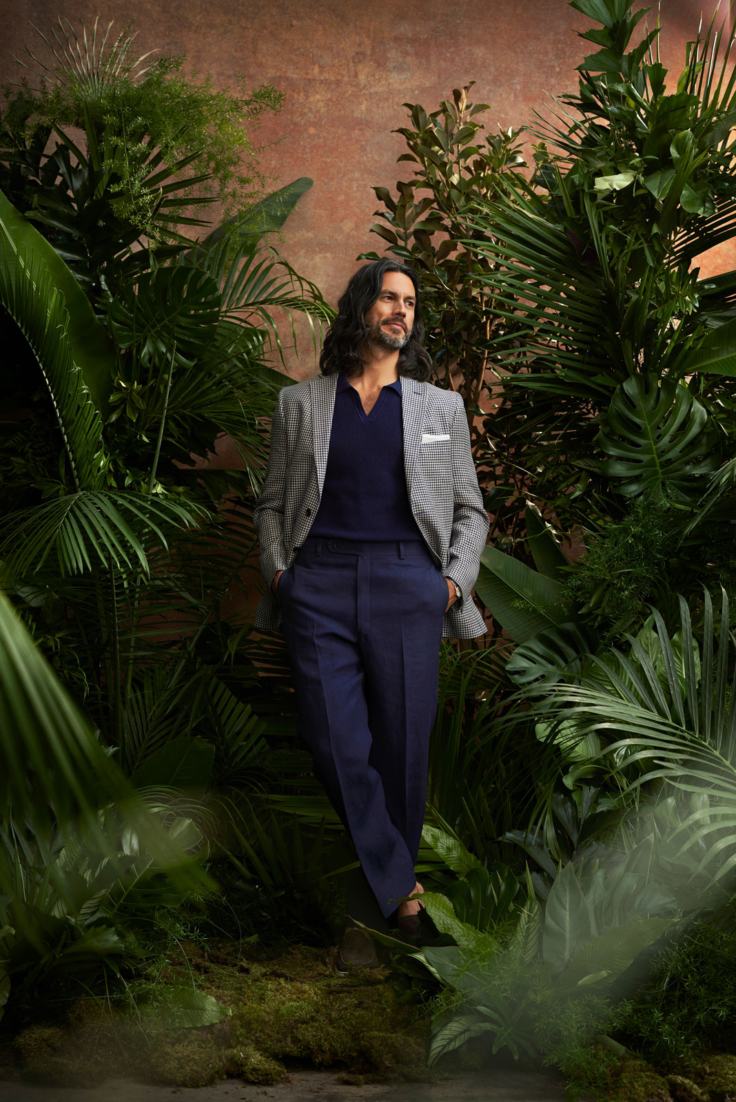 Navy Houndstooth Jacket