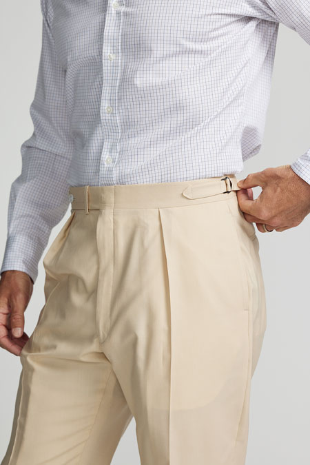 Men's Classics                                                                                                                                                                                                                                            , Tan Wool/Silk/Linen Trouser