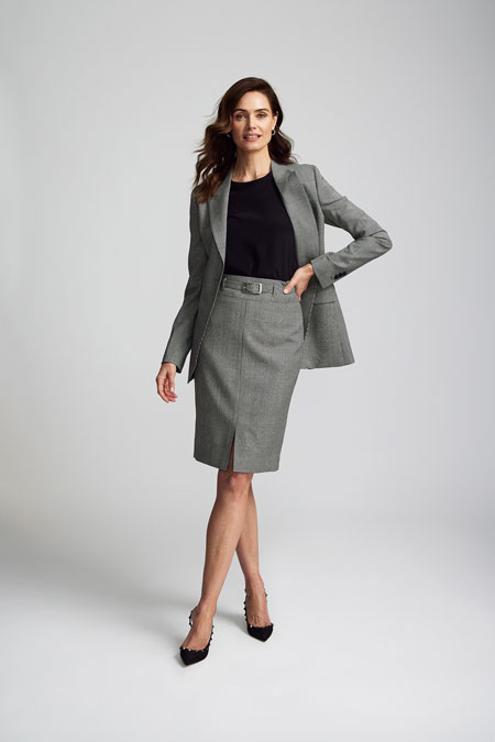B&W Glen Plaid Skirt Suit