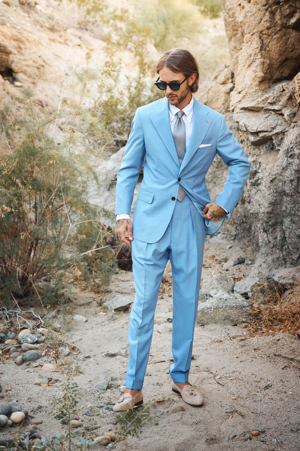 Men's 2024 Spring & Summer Collection                                                                                                                                                                                                                     , Men's Blue Suit
