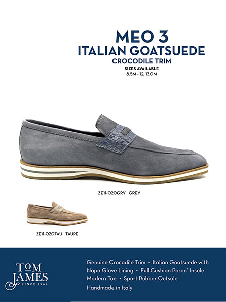 Zelli Sportswear Catalog Spring 2026                                                                                                                                                                                                                      , MEO 3 SUEDED GOATSKIN PENNY LOAFER - Zelli