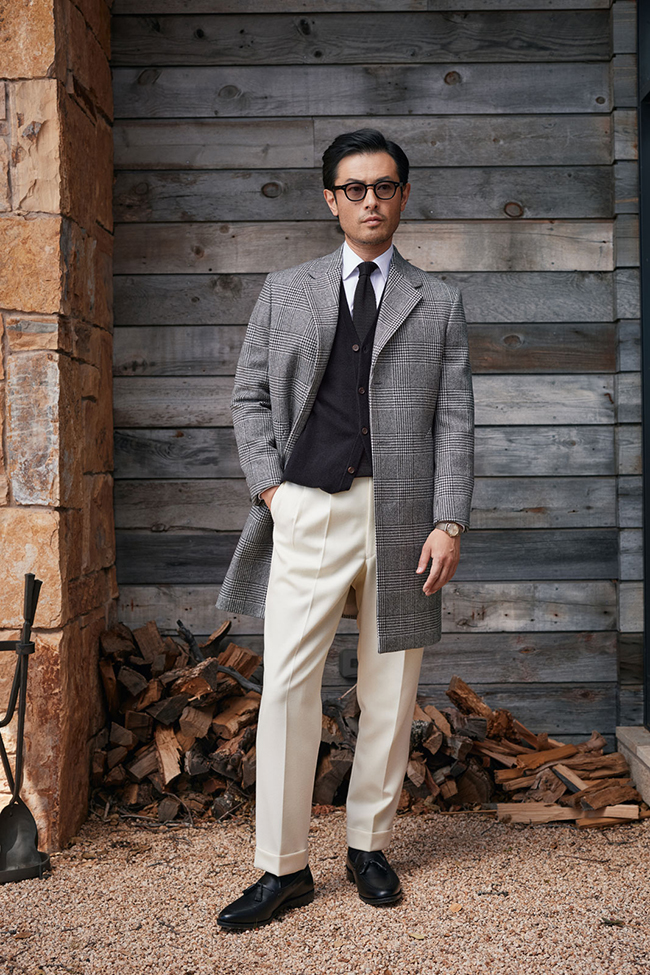 Mens Coats Blog                                                                                                                                                                                                                                           , B&W Glen Plaid Topcoat