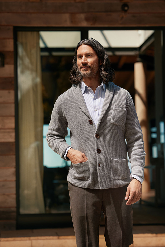 Gray Ribbed Cardigan