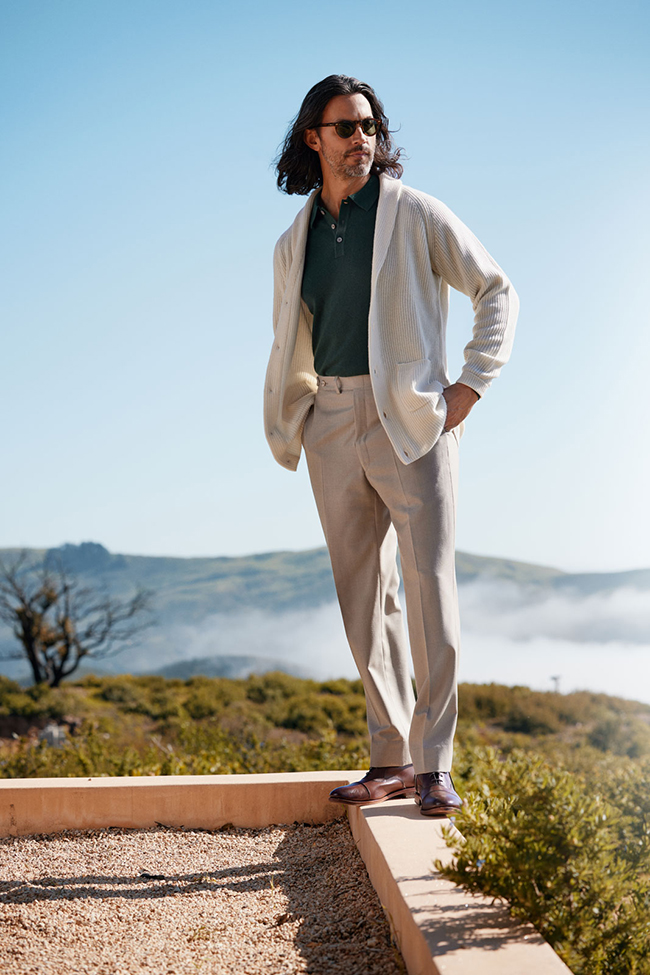 Men's Fall 2024 Look Book                                                                                                                                                                                                                                 , Cream Cardigan