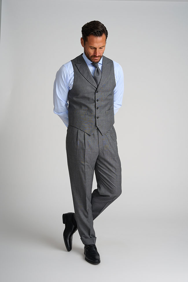 Mens Oxxford                                                                                                                                                                                                                                              , Gray Sharkskin Vest