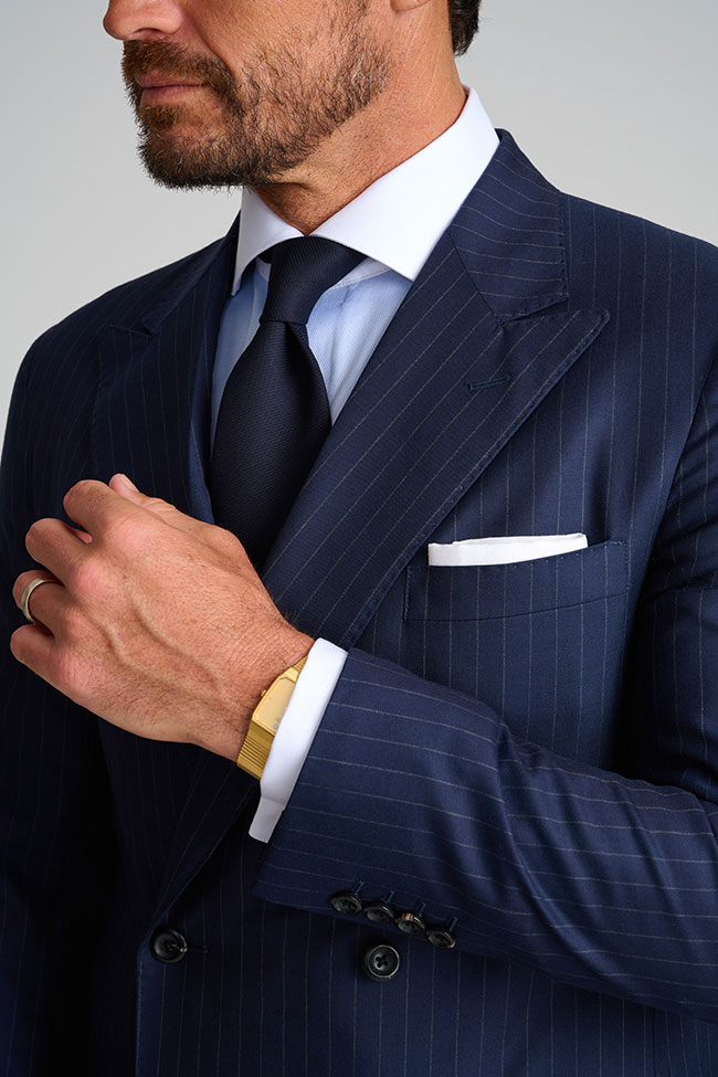 Mens Oxxford                                                                                                                                                                                                                                              , Navy Pinstripe Suit